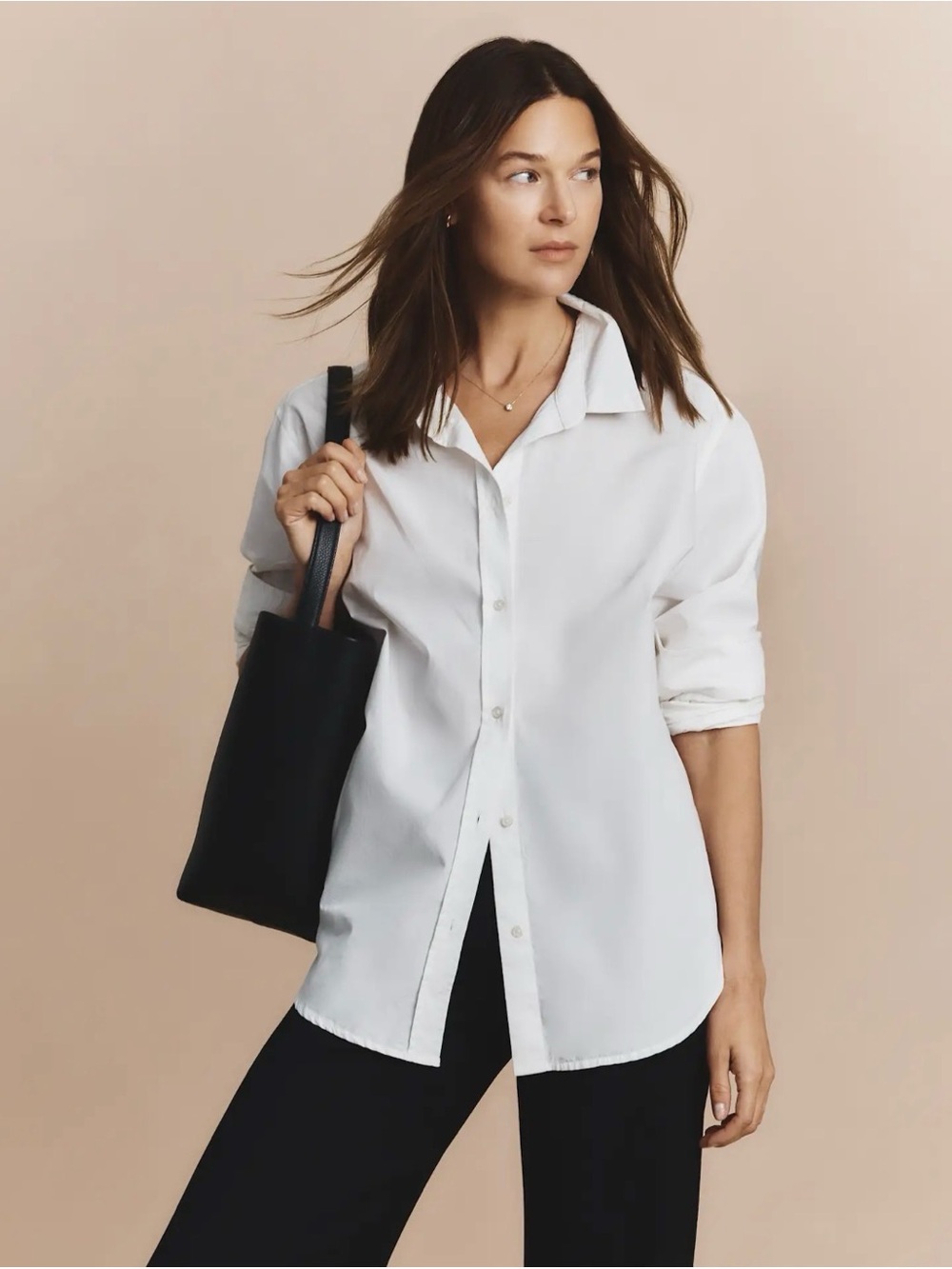 100% Organic Cotton Poplin Long Sleeve Shirt White Large - Picture 2 of 13